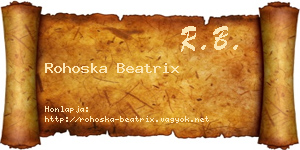 Rohoska Beatrix névjegykártya